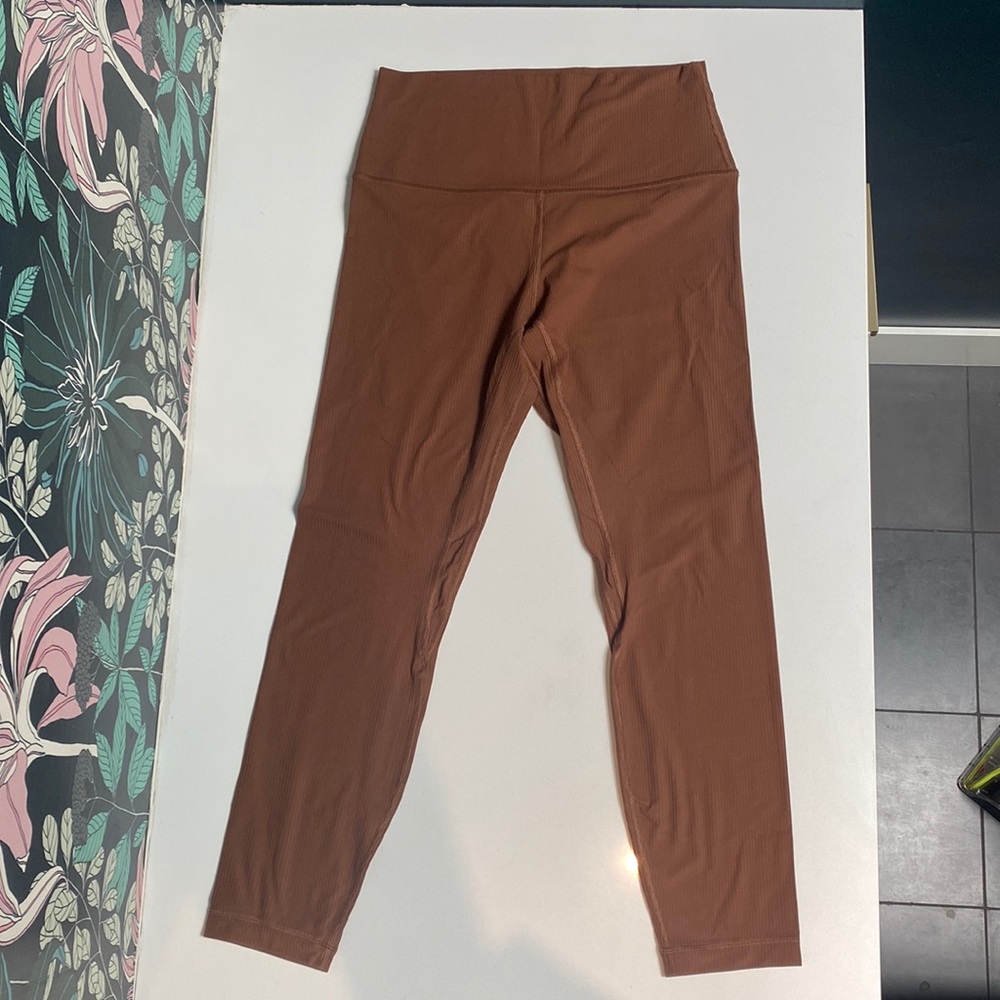 lululemon Align™ Ribbed HR Pant 25" size 8, roasted brown